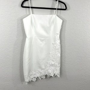 BCBGMAXAZRIA Women's Lace Applique Mini Dress